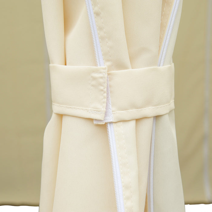 Outsunny 13'l X 10'w X 8.7'h Patio Gazebo Outdoor 2-tiers Garden Canopy Yard Sunshade Shelter With Curtains Cream White