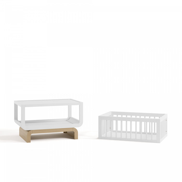 Storkcraft Santorini Deluxe 3-in-1 Convertible Bassinet - White/Driftwood