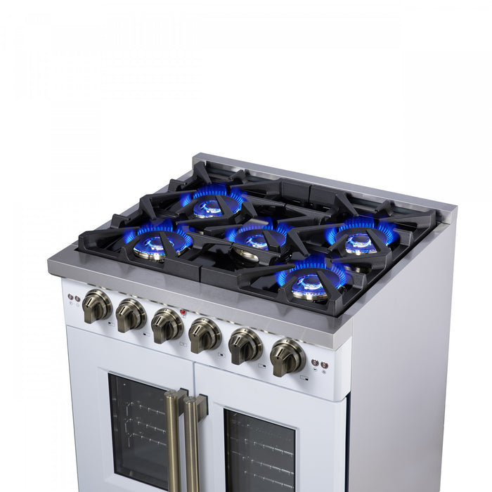 Forno Capriasca 30\" White Gas Range 4.32 cu.ft -FFSGS6460-30WHT