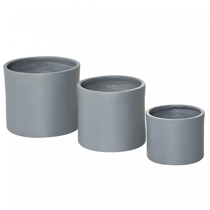 Outsunny Set of 3 Flower Pots, Flower Pots with Drainage Holes