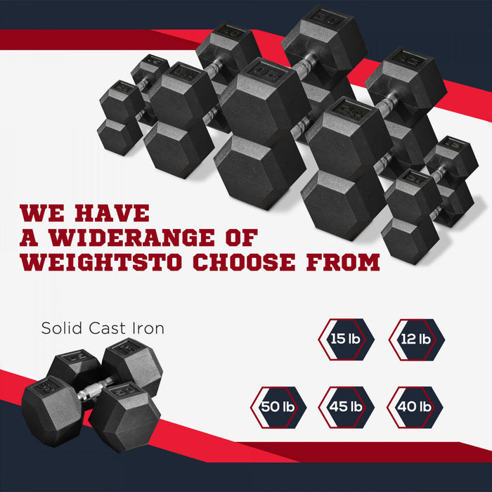 Soozier 2 x 50 lbs Dumbbells Weight Set for Home Gym Cardio Exercise