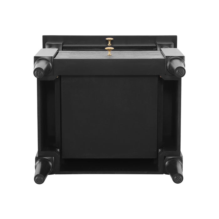Aspen Nightstand Set of 2 with Drawers and Open Shelves, Black