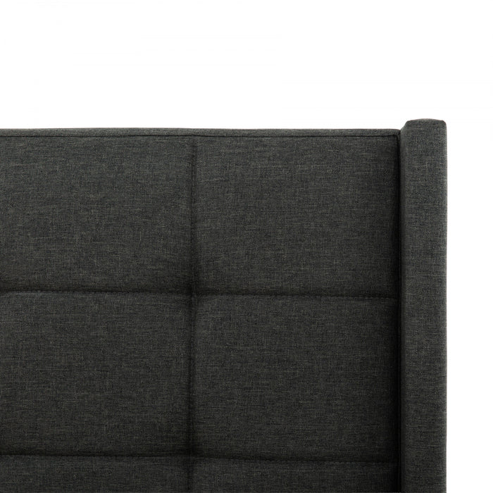 Wilder Grey Upholstered Wingback Platform Bed - Queen