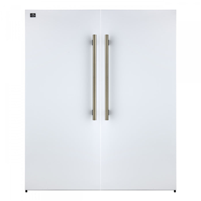Forno Maderno 60 Inch Convertible Refrigerator/Freezer in White, Trim Grill, 27.2 cu.ft - FFFFD1722-60SG-WHT