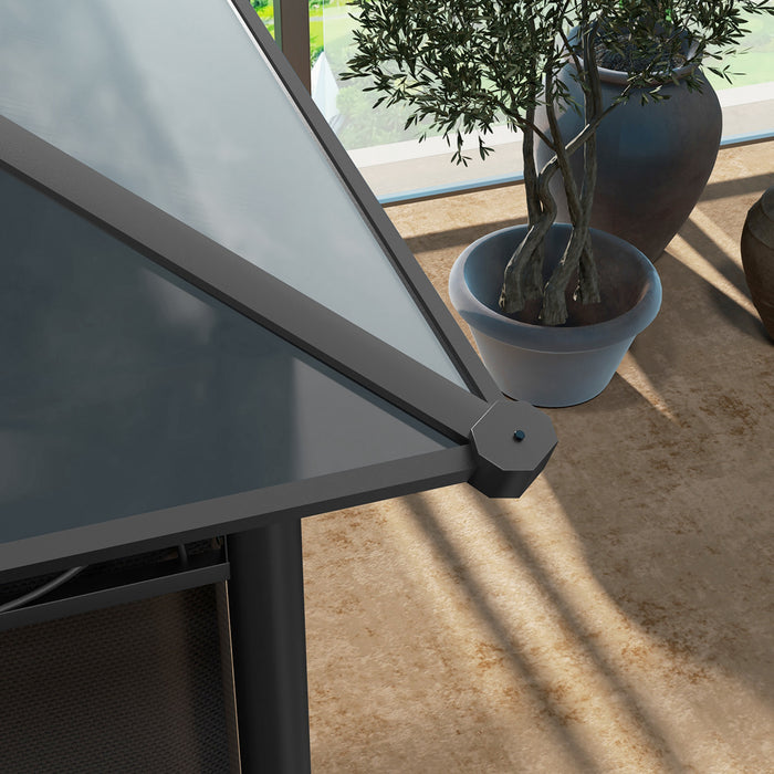 Outsunny 13' X 10' Hardtop Gazebo Canopy, Outdoor Patio Gazebo, Dark Grey