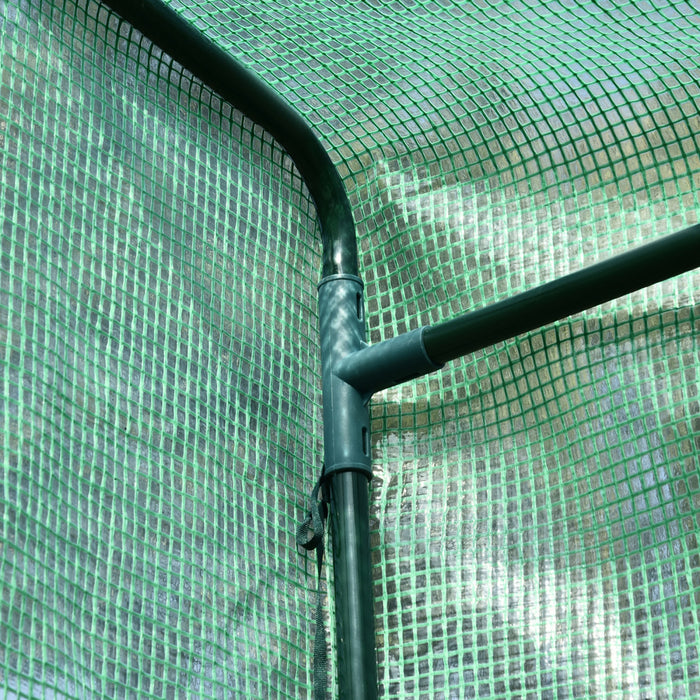 Outsunny 39\" X 20\" X 59\" Outdoor Tomato Greenhouse With Zipper Roll-up Door, Mini Plant Growhouse Hot House With Steel Frame, Pe Cover