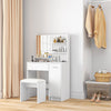 HOMCOM Vanity Desk with Mirror and Stool Makeup Vanity for Bedroom White