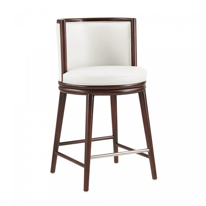 Evalyn Modern Wood Upholstered Counter Stool in White - Set of 3