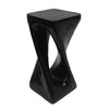 Cade 26.80" Twisted Square MGO Accent Table, Unique Natural Wood Grain Indoor Side Table, Black | Table d'appoint carree torsadee Cade 26,80 pouces MGO, table laterale interieure a grain de bois naturel unique, noir