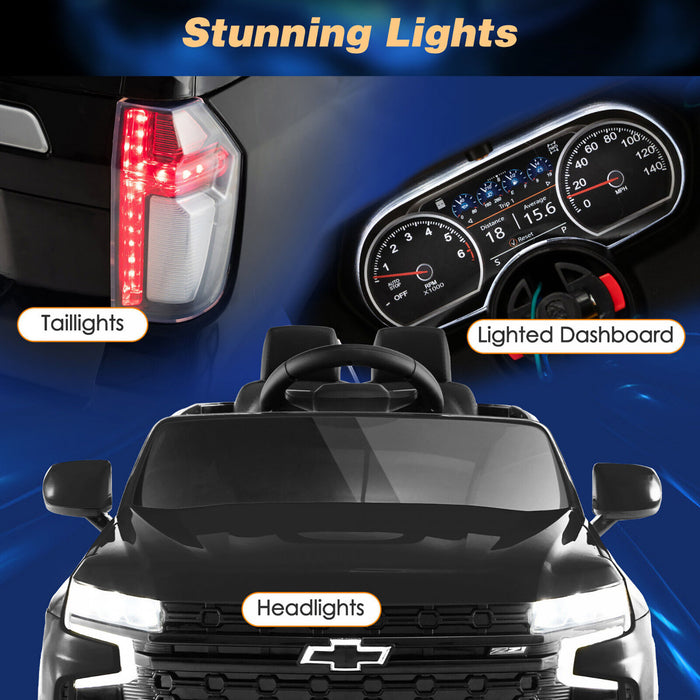 12v Kids Ride On Car Chevrolet Tahoe Electric Truck Suv Remote W/ Light & Music Black