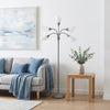 Skye 5 Light Adjustable Gooseneck Floor Lamp, Silver & White, 67"H | Skye Lampadaire a 5 lumieres avec cols de cygne reglables, Argent et Blanc, 67 po H
