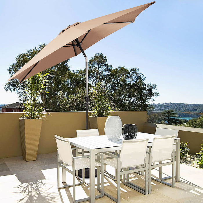 Costway 9FT Patio Umbrella Market Sun Shade Steel Tilt W/ Crank Outdoor Yard Garden