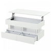 Nathan Lift-Top Coffee Table with LED Lighting,White | Nathan table basse relevable – table basse avec eclairage LED, blanc