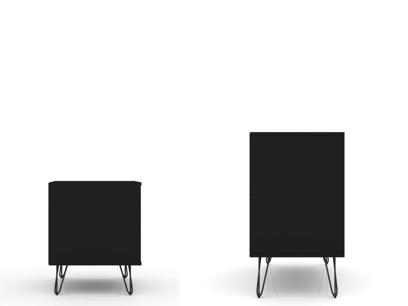 Rockefeller Mid-Century Modern 2-Piece Dresser Set in Black