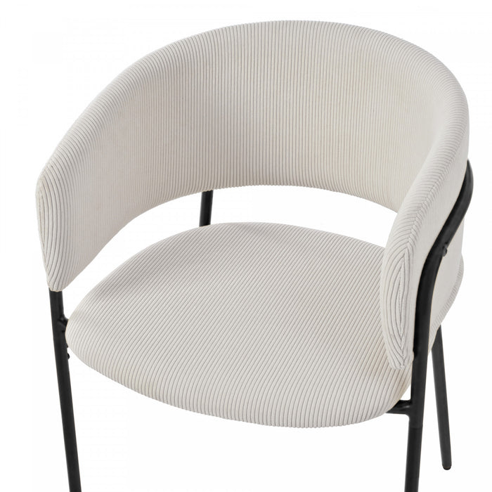Ethan Set of 4 Modern Corduroy Upholstery Side Chair with Angled Legs and Adjustable Feet,Beige Dining Chair