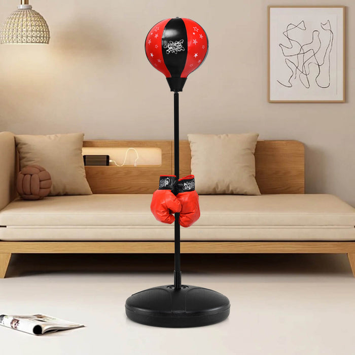 Costway Kids Punching Bag Toy Set Adjustable Stand Boxing Glove Speed Ball W/ Pump New
