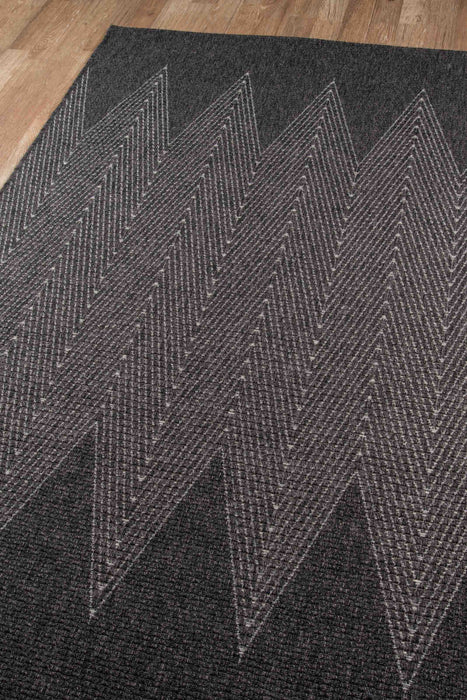 Raven Contemporary 6'7\" x 9'6\" Area Rug in Grey Indoor Area Rug