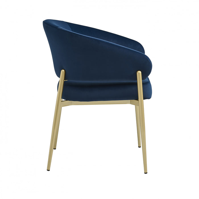 Jessie Modern Dining Chairs Set Of 2 With Upholstered Fabric Side Chairs And Metal Frame,blue