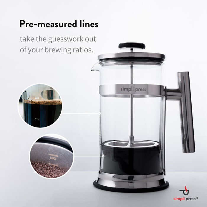 Simpli Press Eco-Concious Premium Coffee Press - SIM-340-BLA