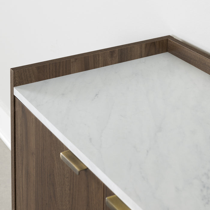 Maliza 2-Door Storage Cabinet - Faux Carrara Marble
