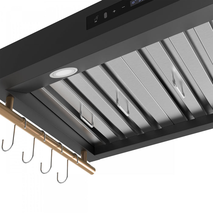 Forno Venezia 36 Inch Wall-Mounted Range Hood, Black-FRHWM5503-36BLK