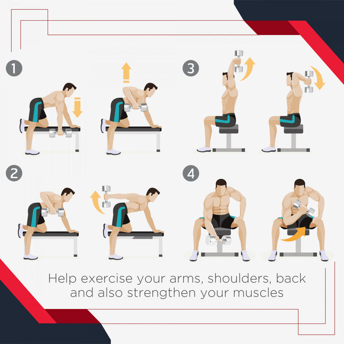 Soozier 2 x 30lbs Rubber Dumbbells Weight Set, Dumbbell Hand Weight for Body Fitness Training