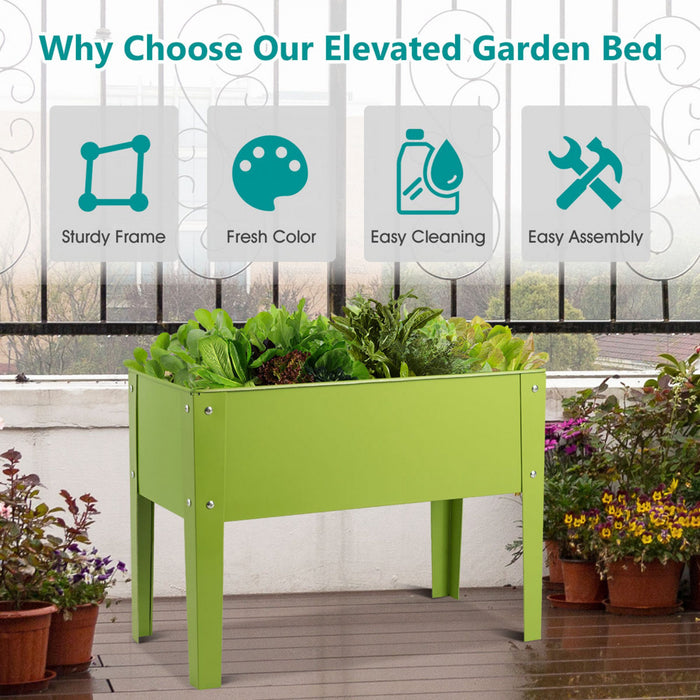 Costway 24\" X11\" Outdoor Elevated Garden Plant Stand Raised Tall Flower Bed Box