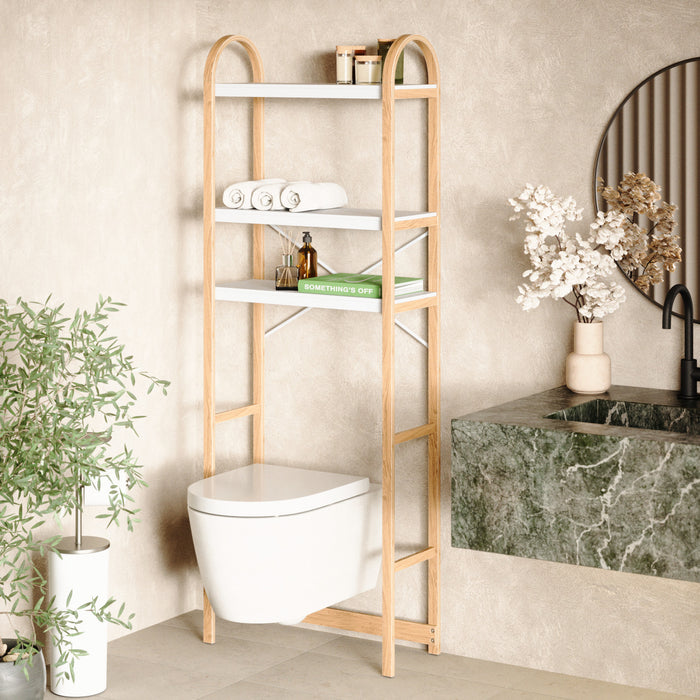 Umbra Modern Bellwood Over-Toilet Shelves - White and Natural