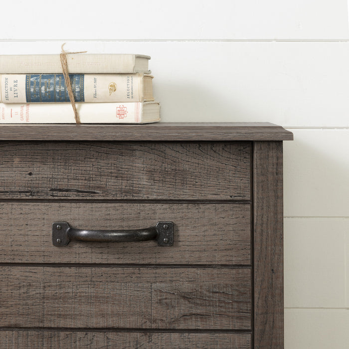 Ulysses Bookcase Headboard with Storage and Sliding Doors Fall Oak - South Shore