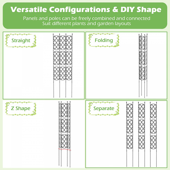 Costway 2 Pcs Garden Trellis For Climbing Plants Rustproof Metal Plant Support Frame