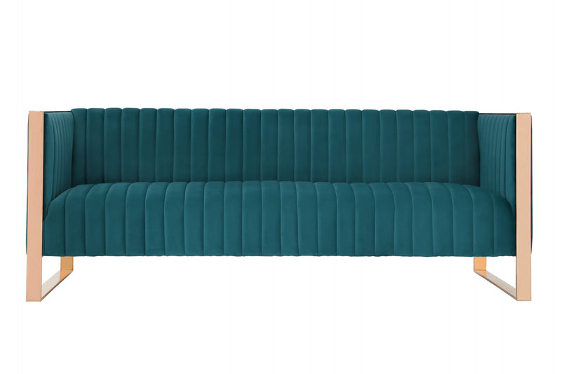 Trillium Mid-Century Modern 2-Piece Sofa Set in Teal