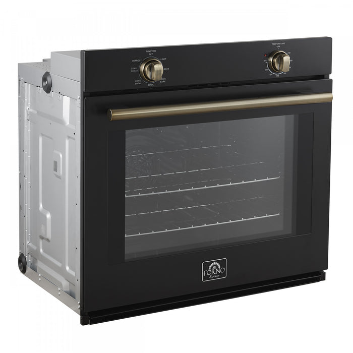 Forno Vomero 30\" Single Wall Oven in Black, 5 cu.ft. Convection Oven - FBOEL1370-30BLK