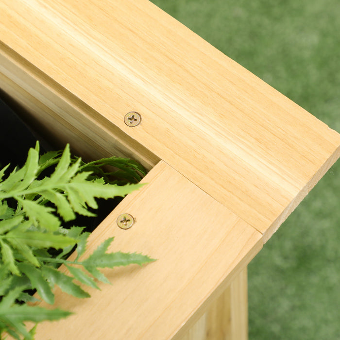 Outsunny Raised Garden Bed, Wooden Elevated Planter Box Outdoor With Legs, For Vegetables, Flowers, Herbs, L-shaped, Natural