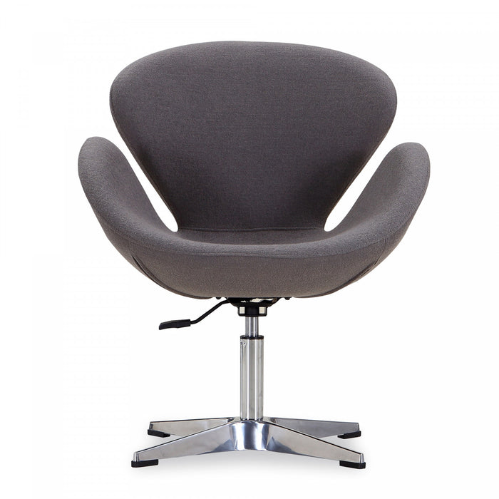 Raspberry Modern Upholstered Swivel Lounge Chair in Gray - Set of 2 Accent Chair