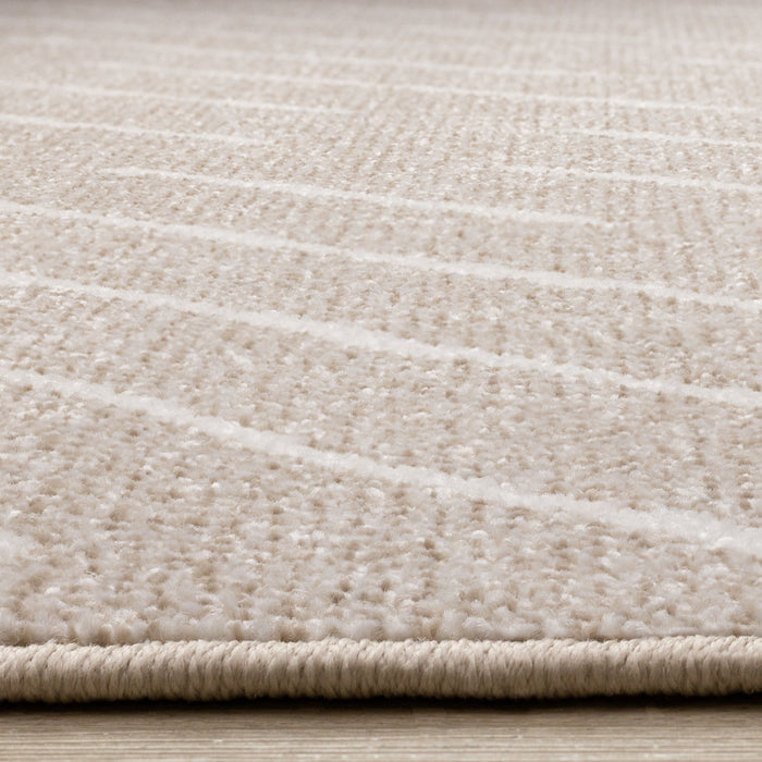 Covington Beige Cream Diagonal Rain Streaks Design Rug, 5'3\" x 7'7\" Indoor Area Rug