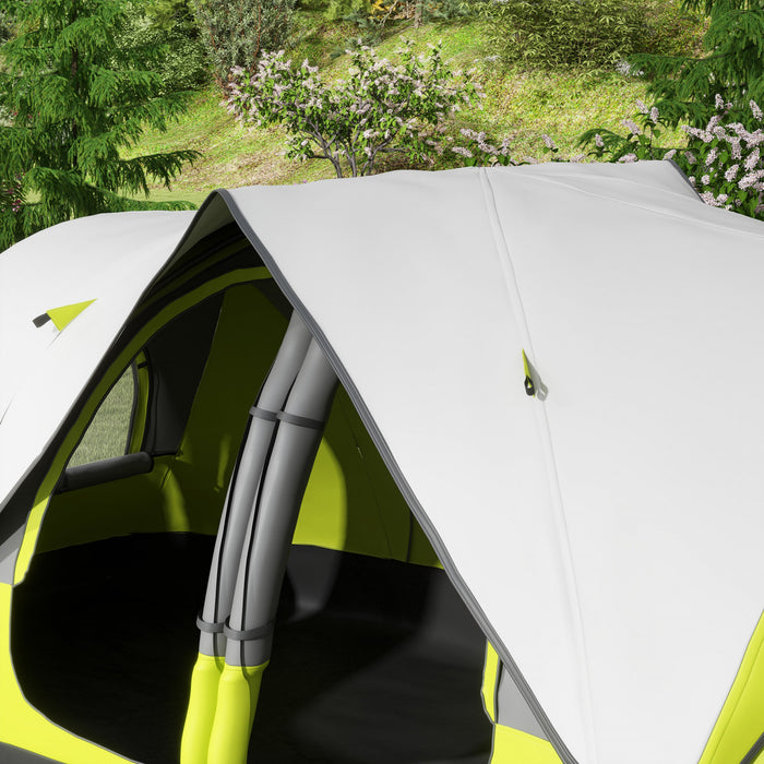Outsunny Camping Tent, 6-8 Person Tent With 2 Bedroom & Waterproof Rainfly