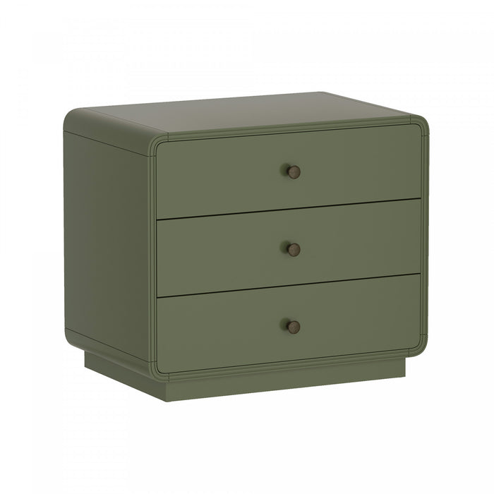 Liora Contemporary 28\" Nightstand in Green (3-Drawer)