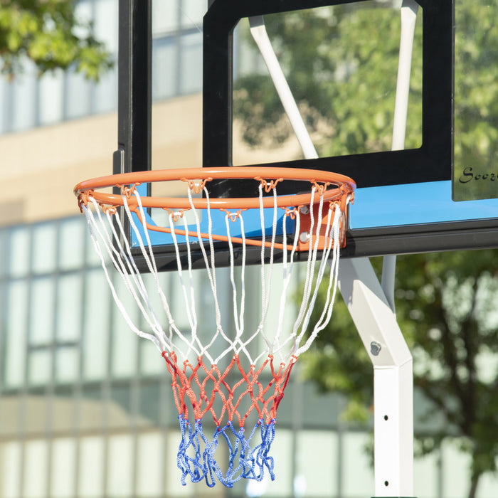 Soozier Height Adjustable Basketball Hoop And Stand W/ Pvc Backboard White