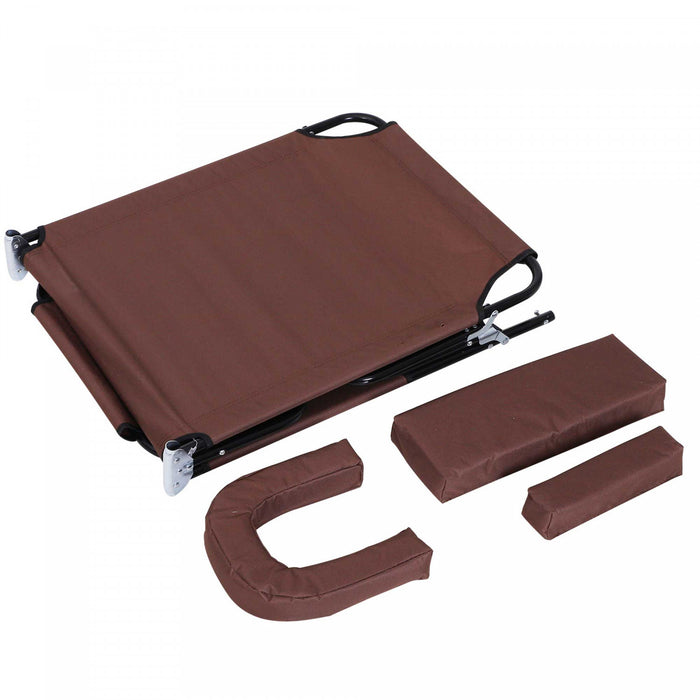 Outsunny Adjustable Outdoor Lounge Chair With Support Pillow, Brown