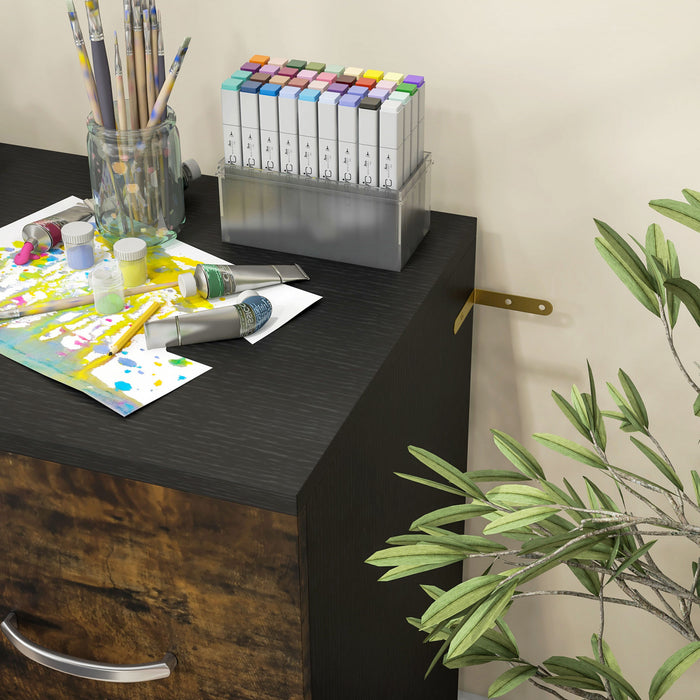 Vinsetto Filing Cabinet with 2 Drawers File Cabinet with Lock Rustic Brown