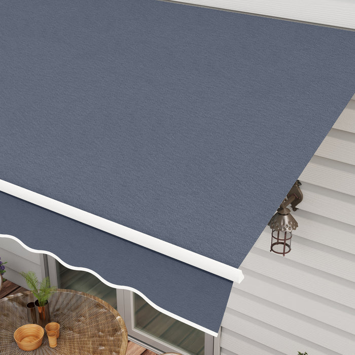 Outsunny 12' X 8' Retractable Awning Patio Awnings Sun Shade Shelter Grey