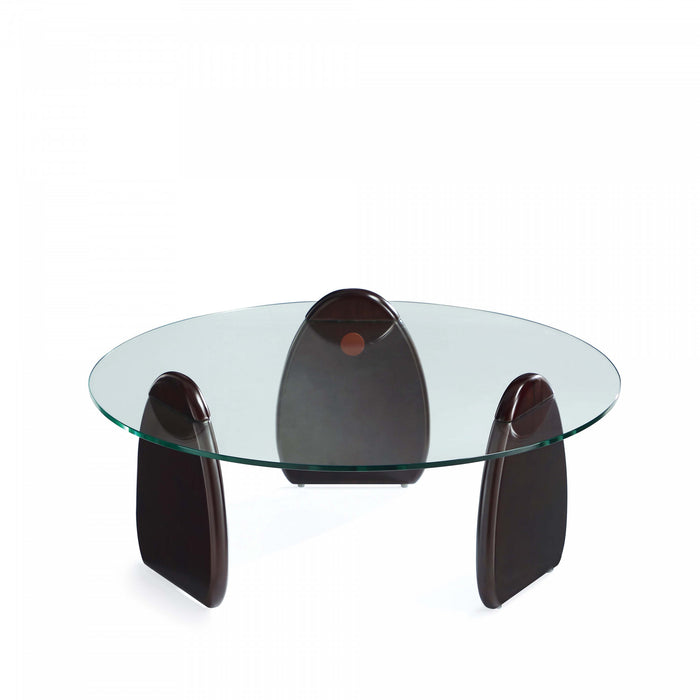 Artesia Modern Glam 2-Piece Coffee Table & End Table Set in Walnut