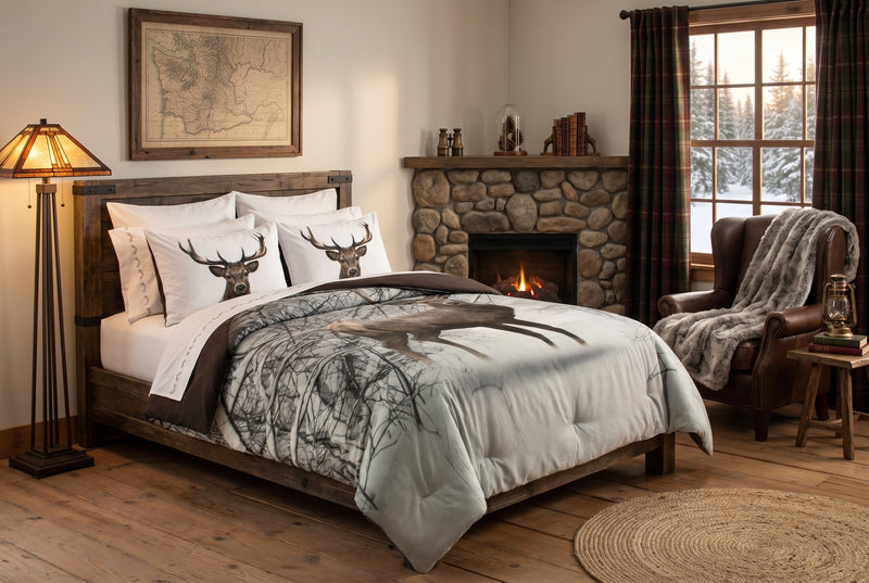 3-Piece King Size Deer Comforter Set