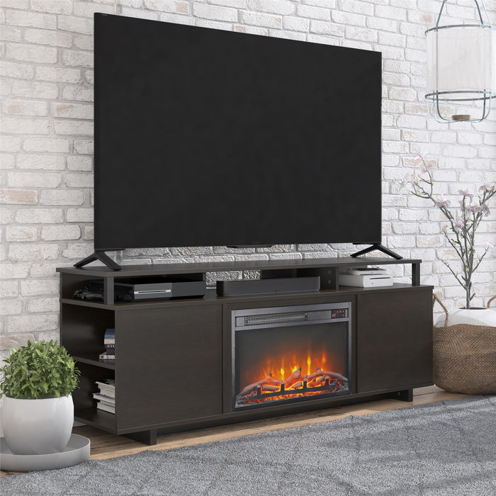 Ameriwood Home Mason Electric Fireplace TV Stand for TVs up to 65\" - Espresso