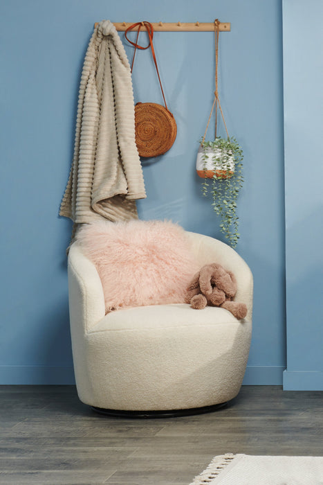 Mongolian Sheepskin Accent Pillow - Rose