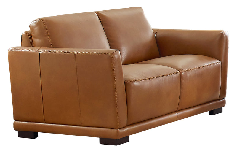 Hydeline Oslo Leather Loveseat - Nutmeg