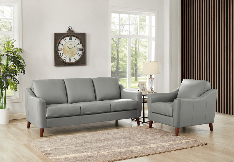 Hydeline Ersa Leather Chair - Grey
