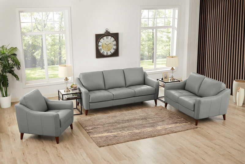 Hydeline Ersa Leather Sofa - Grey