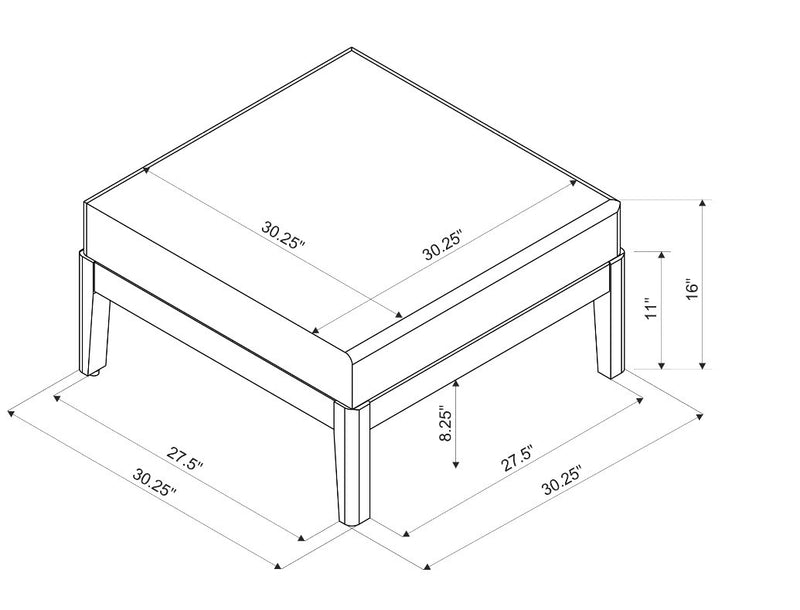 Summerlyn Fabric Indoor/Outdoor Patio Ottoman - Walnut