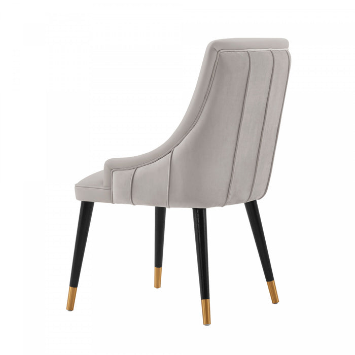 Eda Modern Wood Upholstered Dining Chair in Light Gray - Set of 2